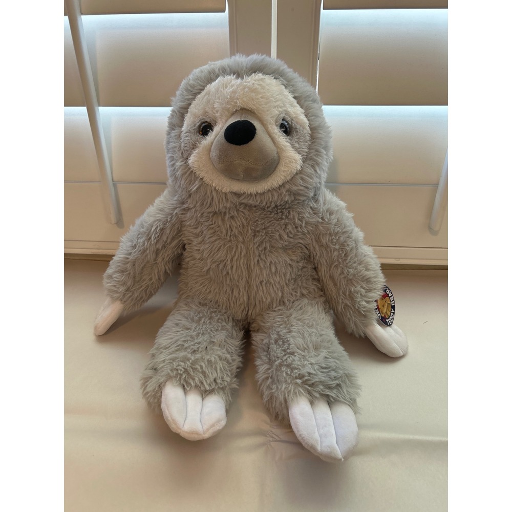 Vermont Teddy Bear Oh So Soft Sloth Plush 18 Inch Grey Stuffed Animal Tags